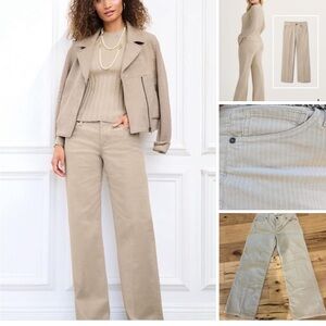 Cabi asbury wide leg cords tan cream jeans NWOT